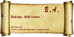 Behan Adrienn névjegykártya